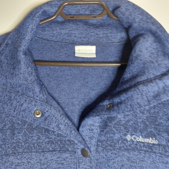 Columbia Blue Fleece Warm Button Sweater - Picture 3 of 6